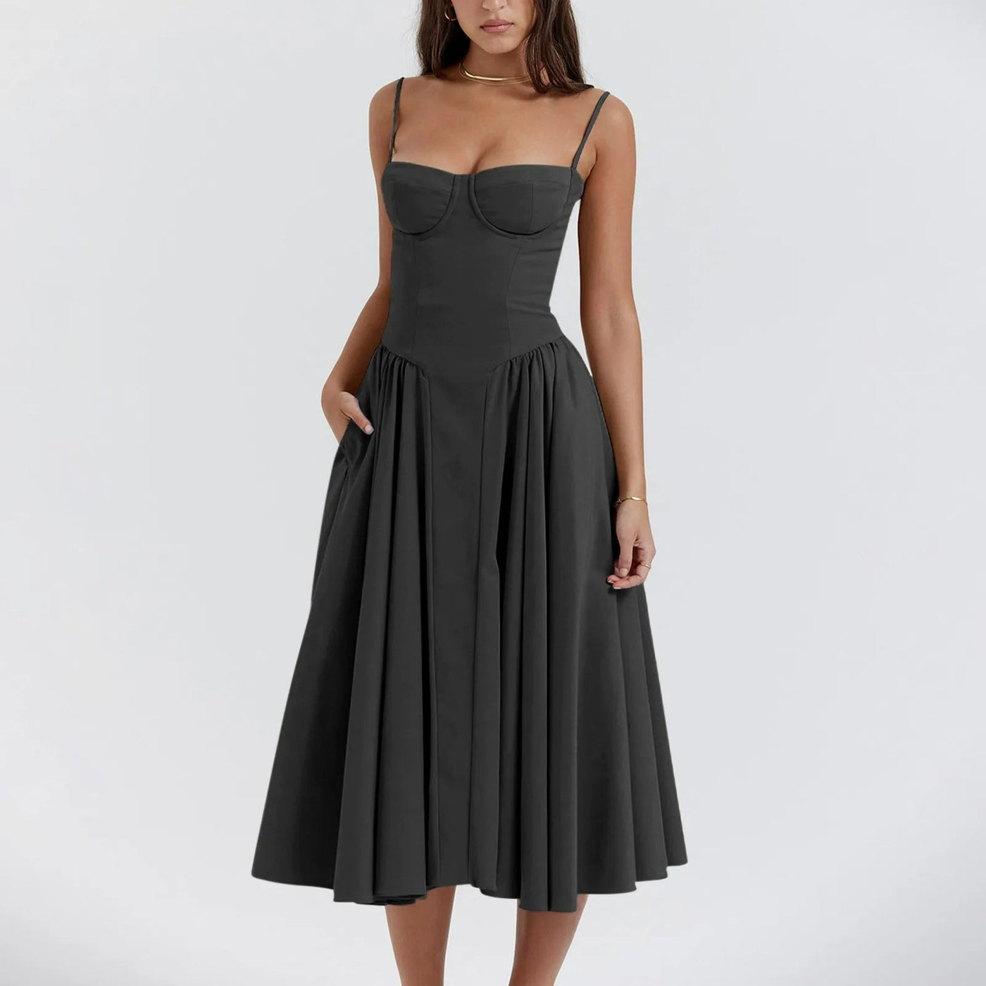 Odette Cute Corset Cocktail Midi Dress – Hazel Melbourne